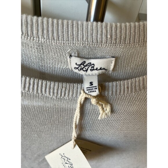 LL Bean Signature Womens Small Linen Modal Crew Lightweight Sweater Blouse Top - Picture 4 of 9